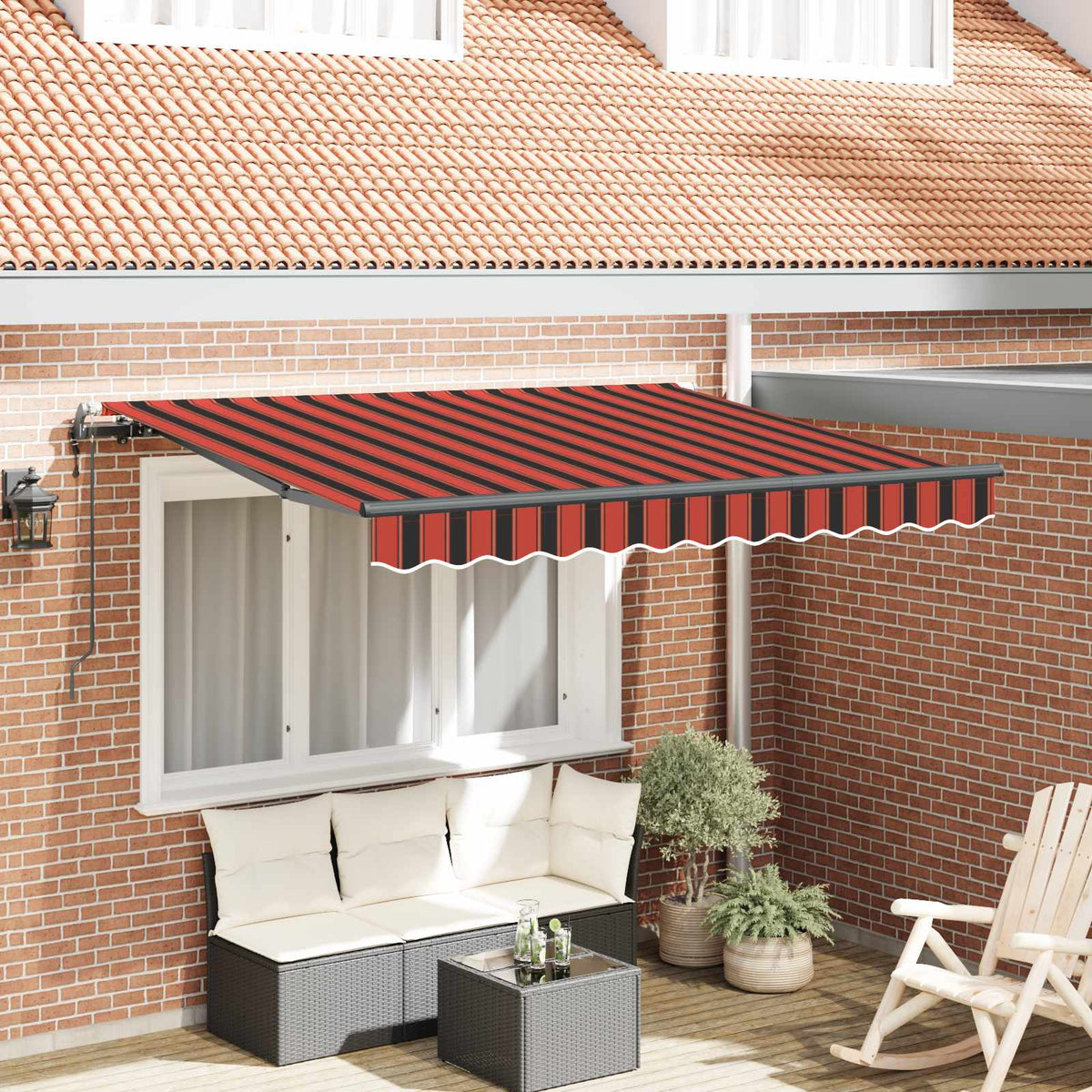Inklapbaar Zonnescherm Oranje 250 x 200 cm Stof is nu te koop bij PeponiXL, paradijselijk wonen!