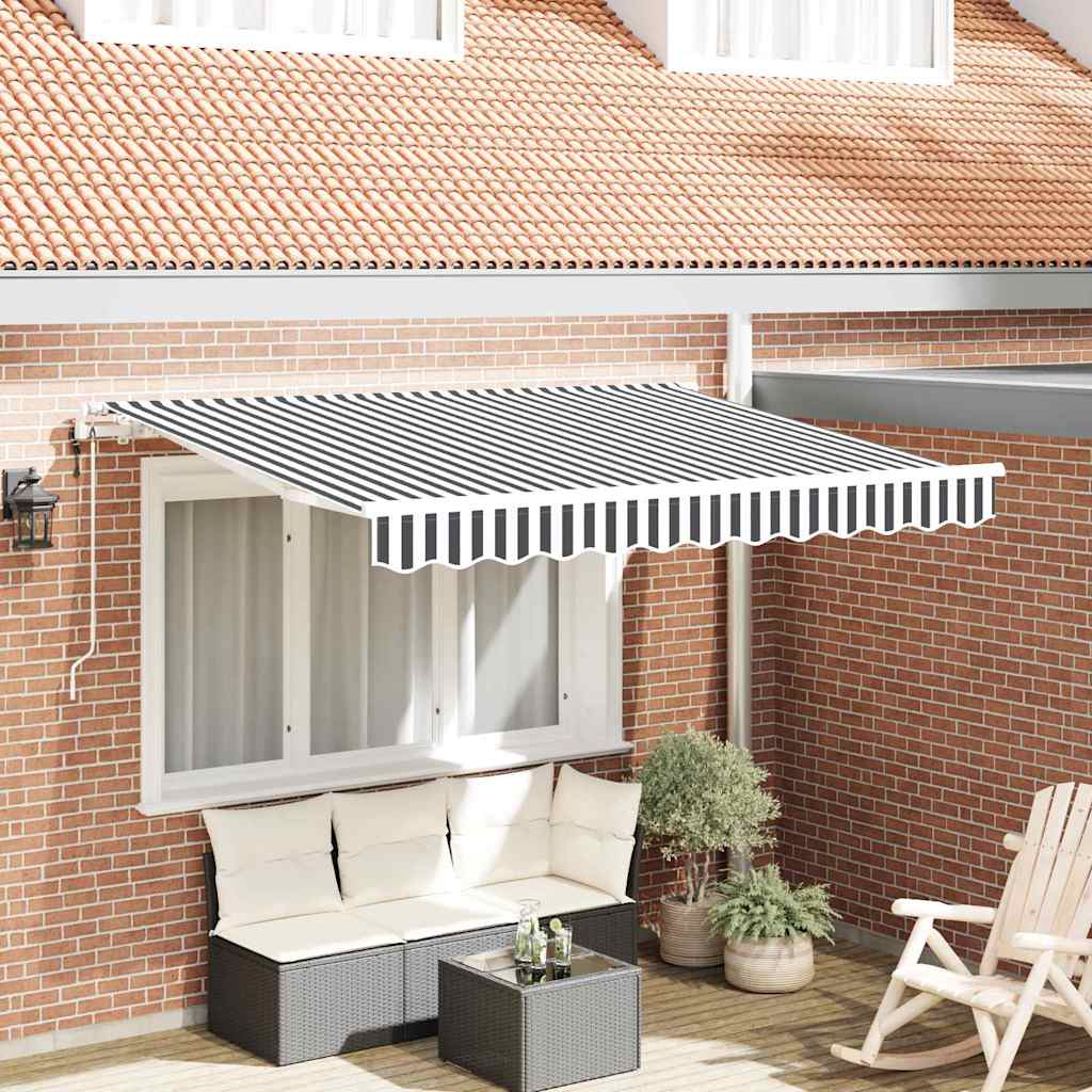 Inklapbaar Zonnescherm Antraciet 350 x 200 cm Stof is nu te koop bij PeponiXL, paradijselijk wonen!