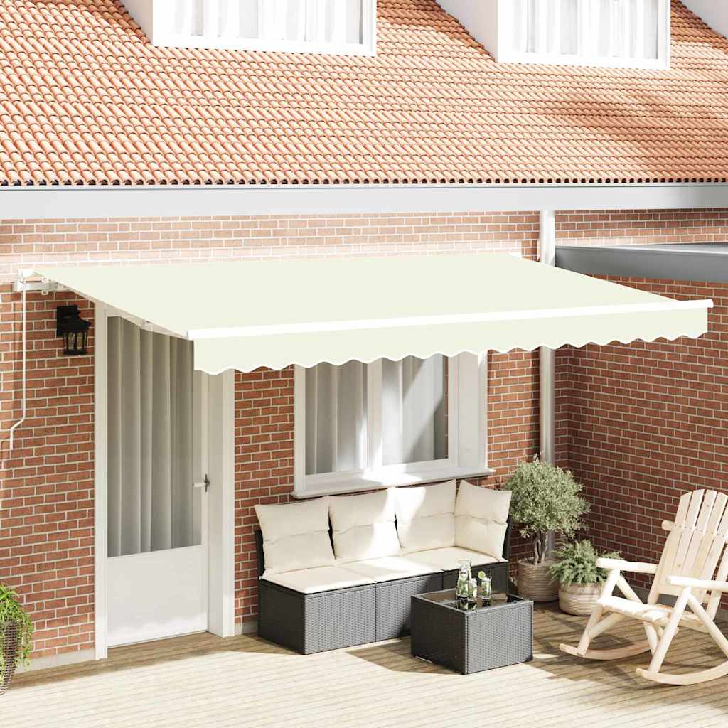 Inklapbaar Zonnescherm Crème 400 x 200 cm Stof is nu te koop bij PeponiXL, paradijselijk wonen!