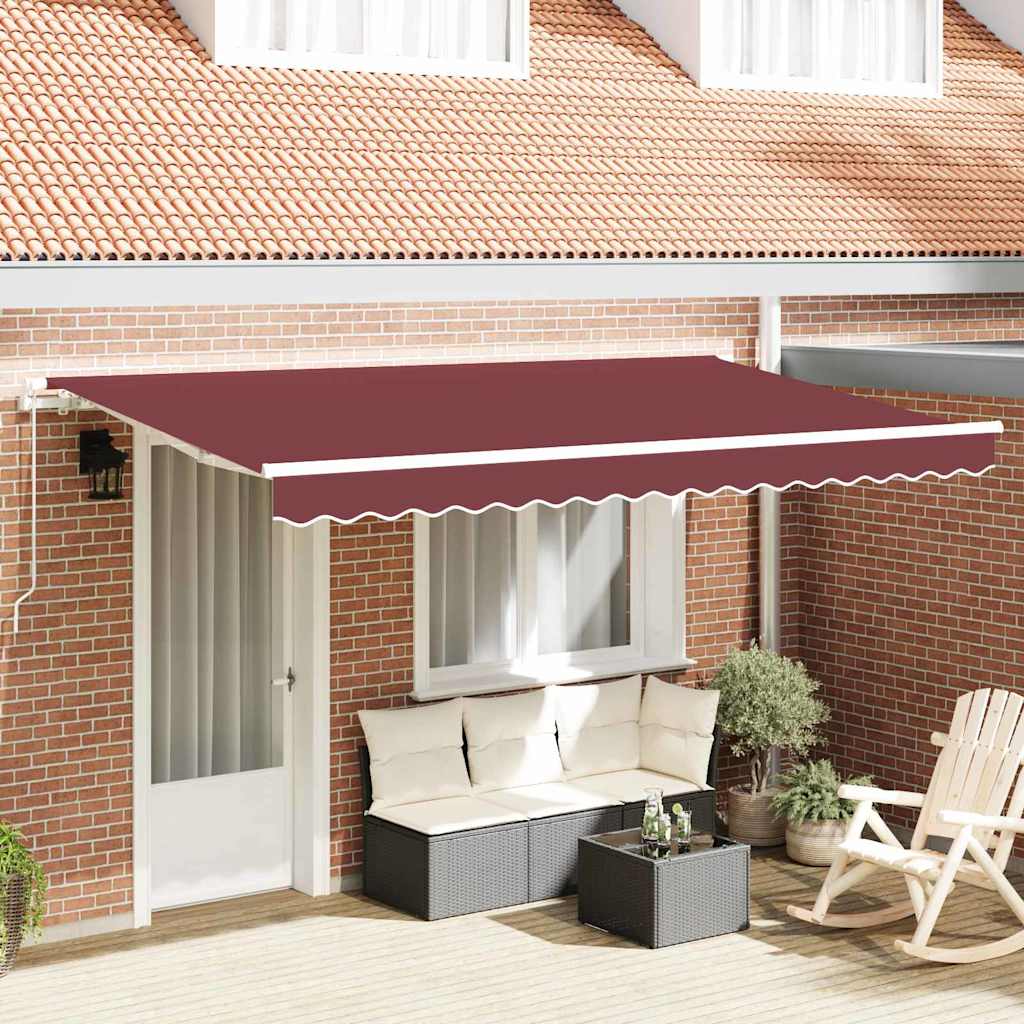 Inklapbaar Zonnescherm Bordeauxrood 400 x 200 cm Stof is nu te koop bij PeponiXL, paradijselijk wonen!