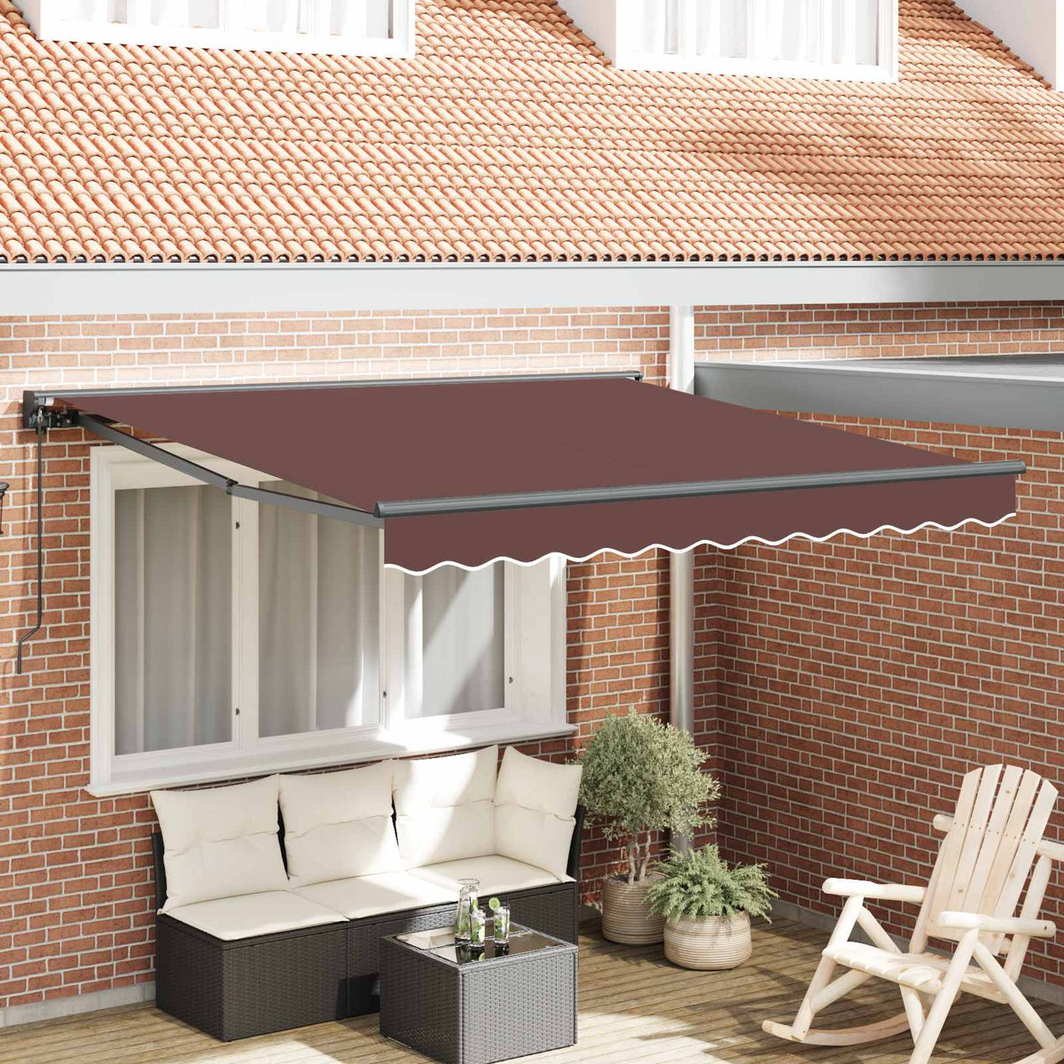Zijde Frame Bruin 300 x 250 cm Polyester met PU-coating is nu te koop bij PeponiXL, paradijselijk wonen!