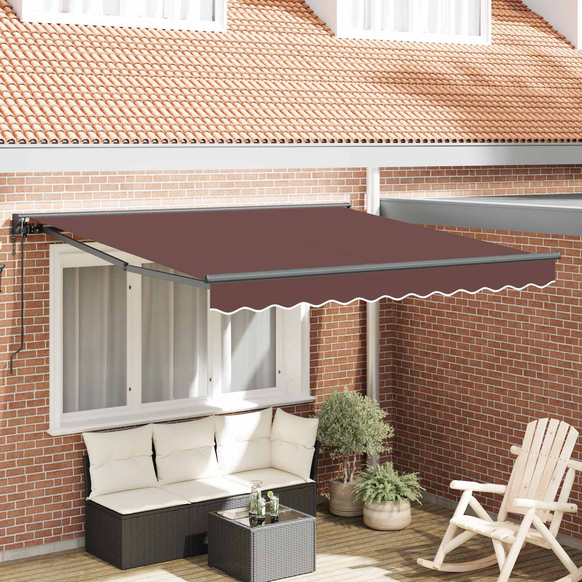 Zijde Frame Bruin 300 x 250 cm Polyester met PU-coating is nu te koop bij PeponiXL, paradijselijk wonen!