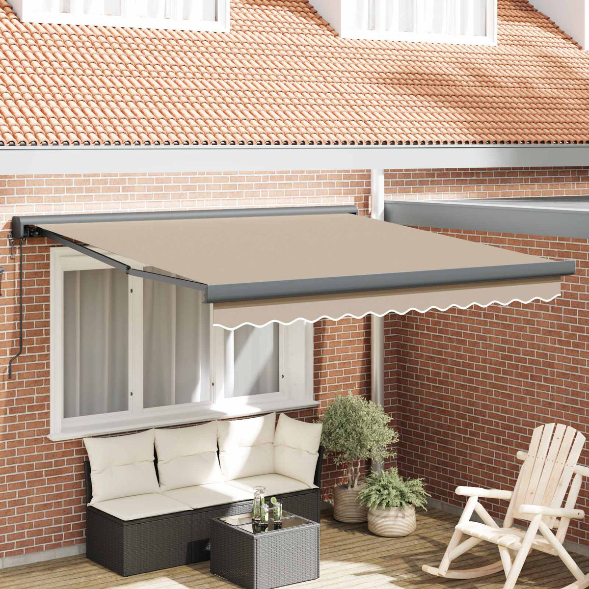 Markies Beige 300 x 250 cm Polyester en Aluminium is nu te koop bij PeponiXL, paradijselijk wonen!