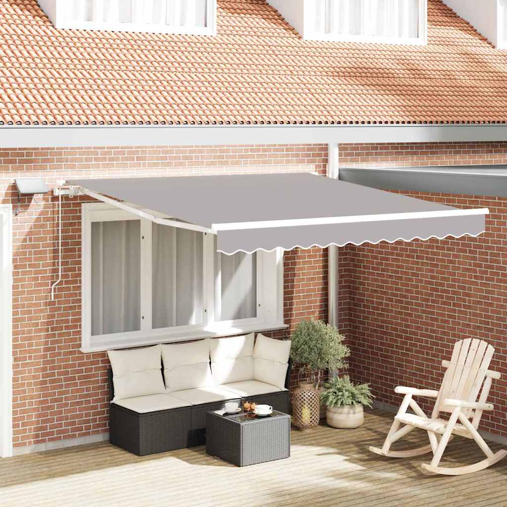 Inklapbaar Zonnescherm Lichtgrijs 300 x 250 cm Stof en Staal is nu te koop bij PeponiXL, paradijselijk wonen!