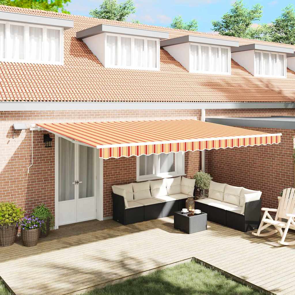 Inklapbaar Zonnescherm Geel en Oranje 500 × 350 cm is nu te koop bij PeponiXL, paradijselijk wonen!