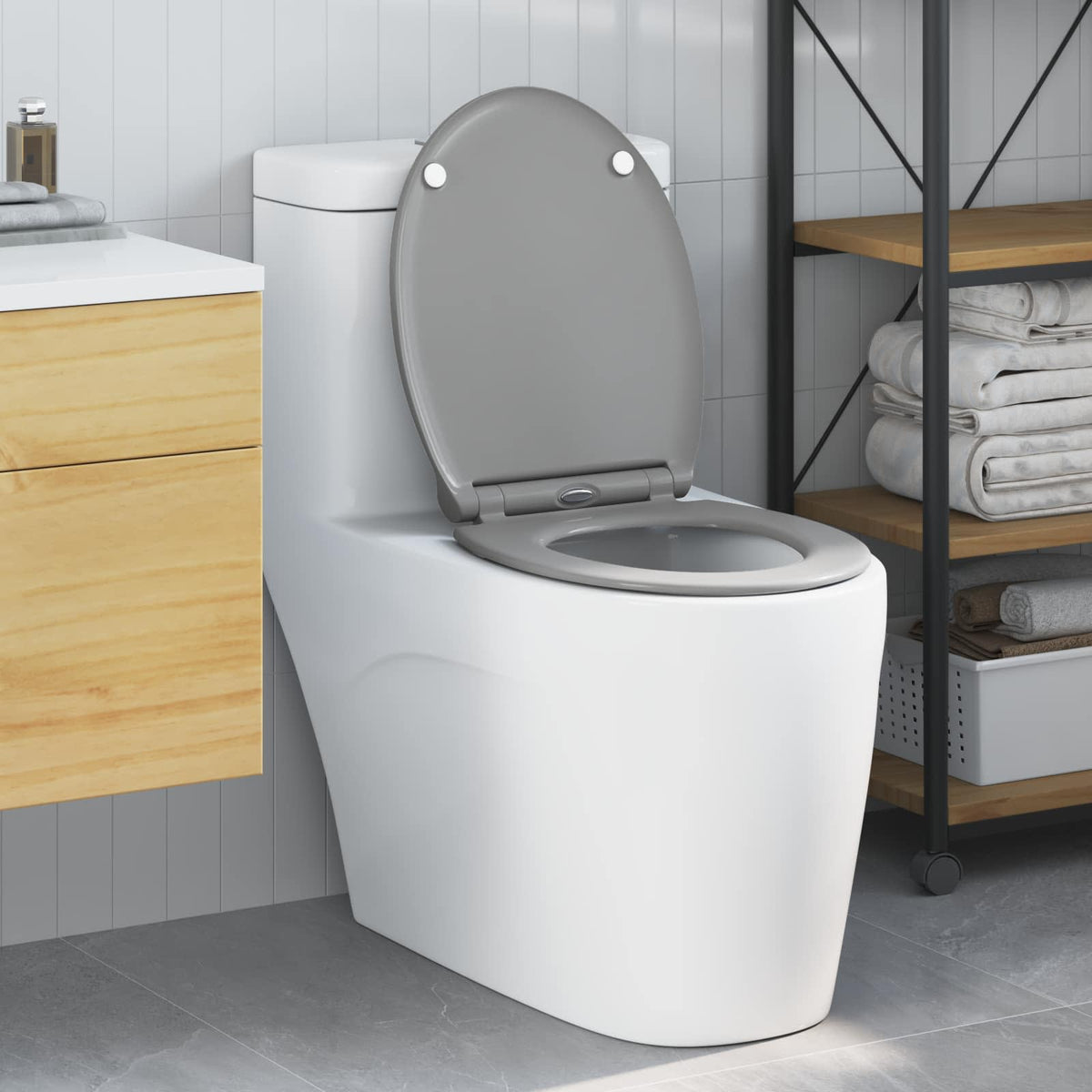 Toiletzitting Grijs 47 x 37,5 x 3,8 cm Duroplast is nu te koop bij PeponiXL, paradijselijk wonen!
