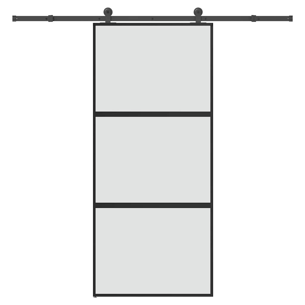 Schuifdeur met beslag 90x205 cm gehard glas en aluminium is nu te koop bij PeponiXL, paradijselijk wonen!