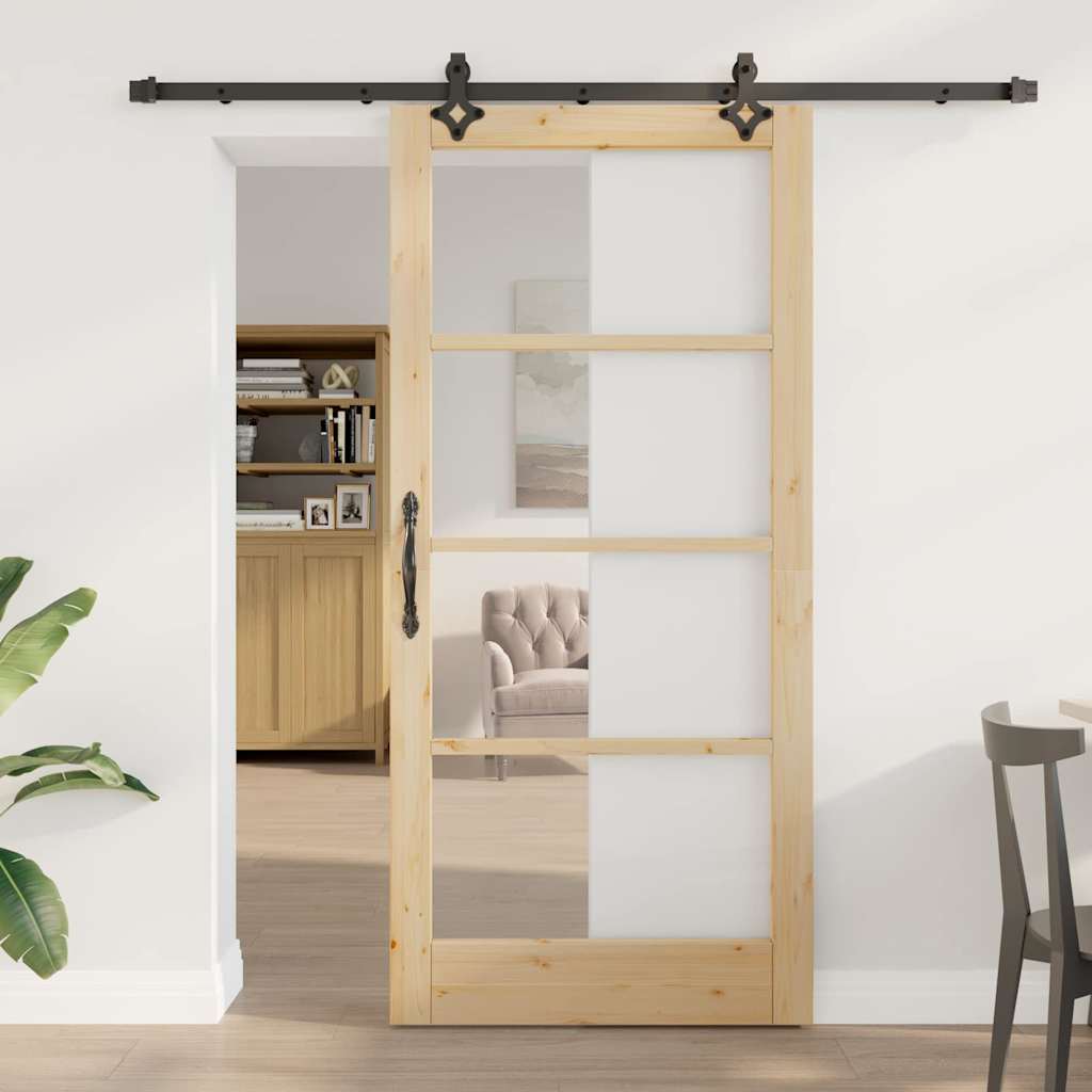 Schuifdeur ORKDAL Natuurlijk en Zwart 93 x 202 cm is nu te koop bij PeponiXL, paradijselijk wonen!
