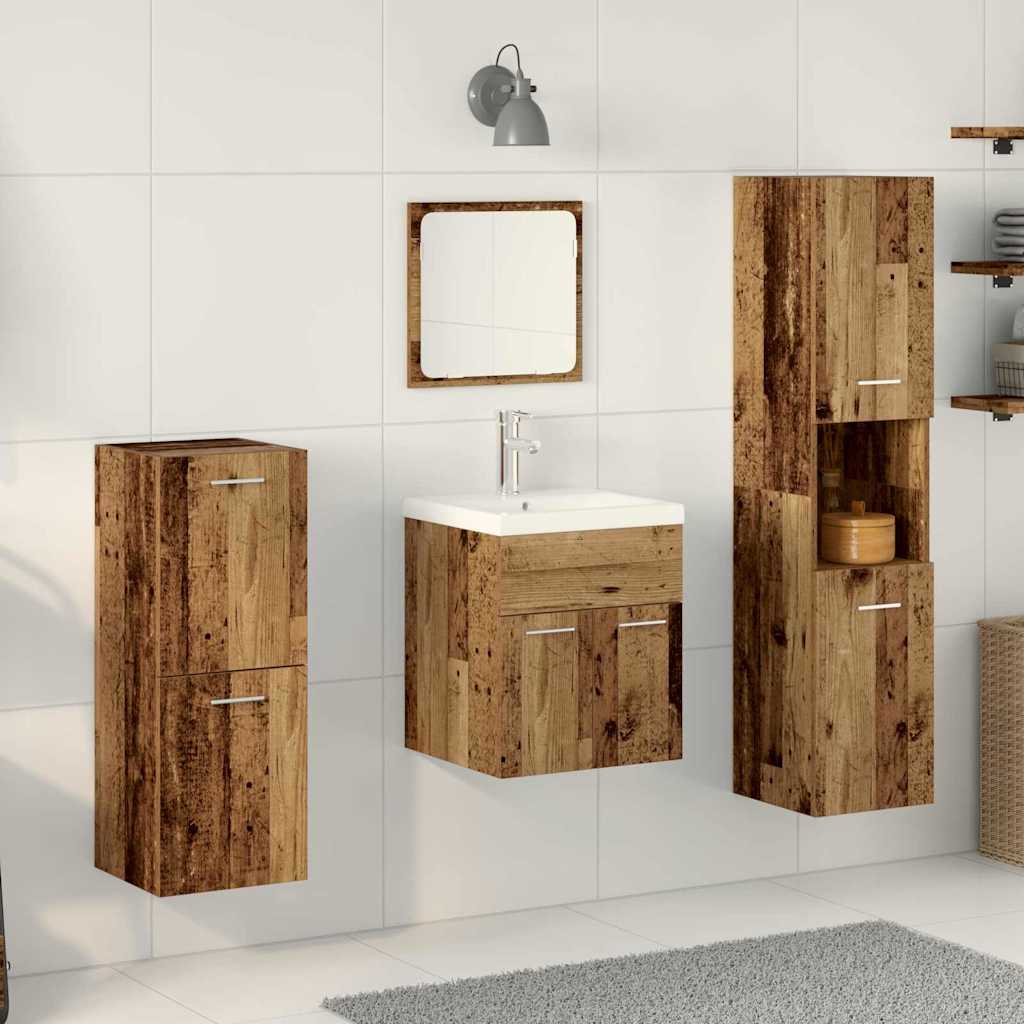 Badkamermeubelset 4 st Oud Hout 41 x 38,5 x 46 cm Bewerkt hout is nu te koop bij PeponiXL, paradijselijk wonen!