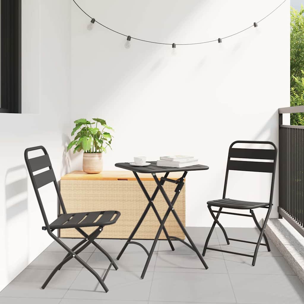 Tuin Opvouwbare Stoel 2 pcs Antraciet 42 x 52 x 82 cm is nu te koop bij PeponiXL, paradijselijk wonen!