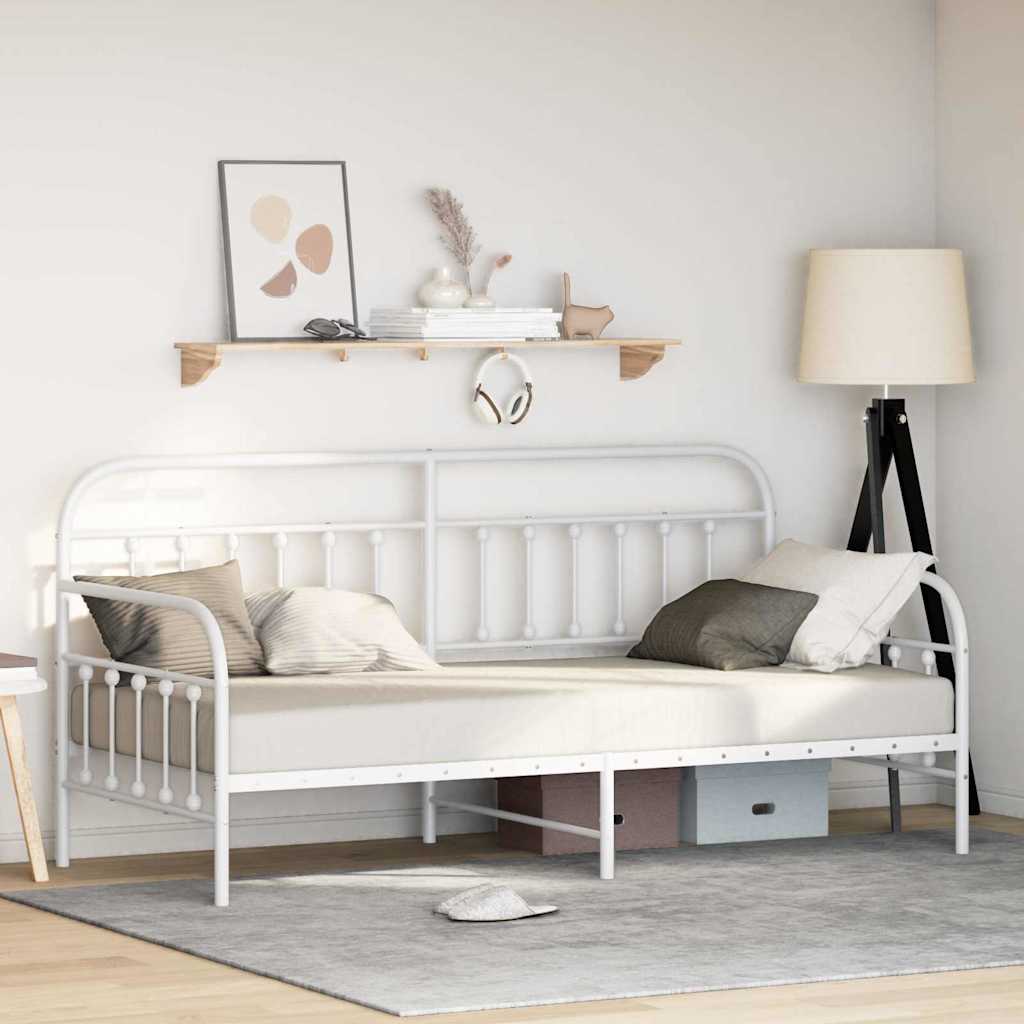 Bedframe voor een daybed Wit 107 x 203 cm Gepoedercoat staal is nu te koop bij PeponiXL, paradijselijk wonen!