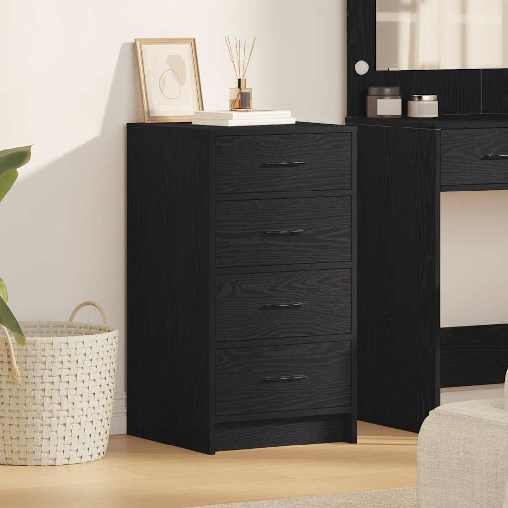 Dressoir met lade Zwart eiken 40 x 41 x 75 cm Bewerkt hout is nu te koop bij PeponiXL, paradijselijk wonen!