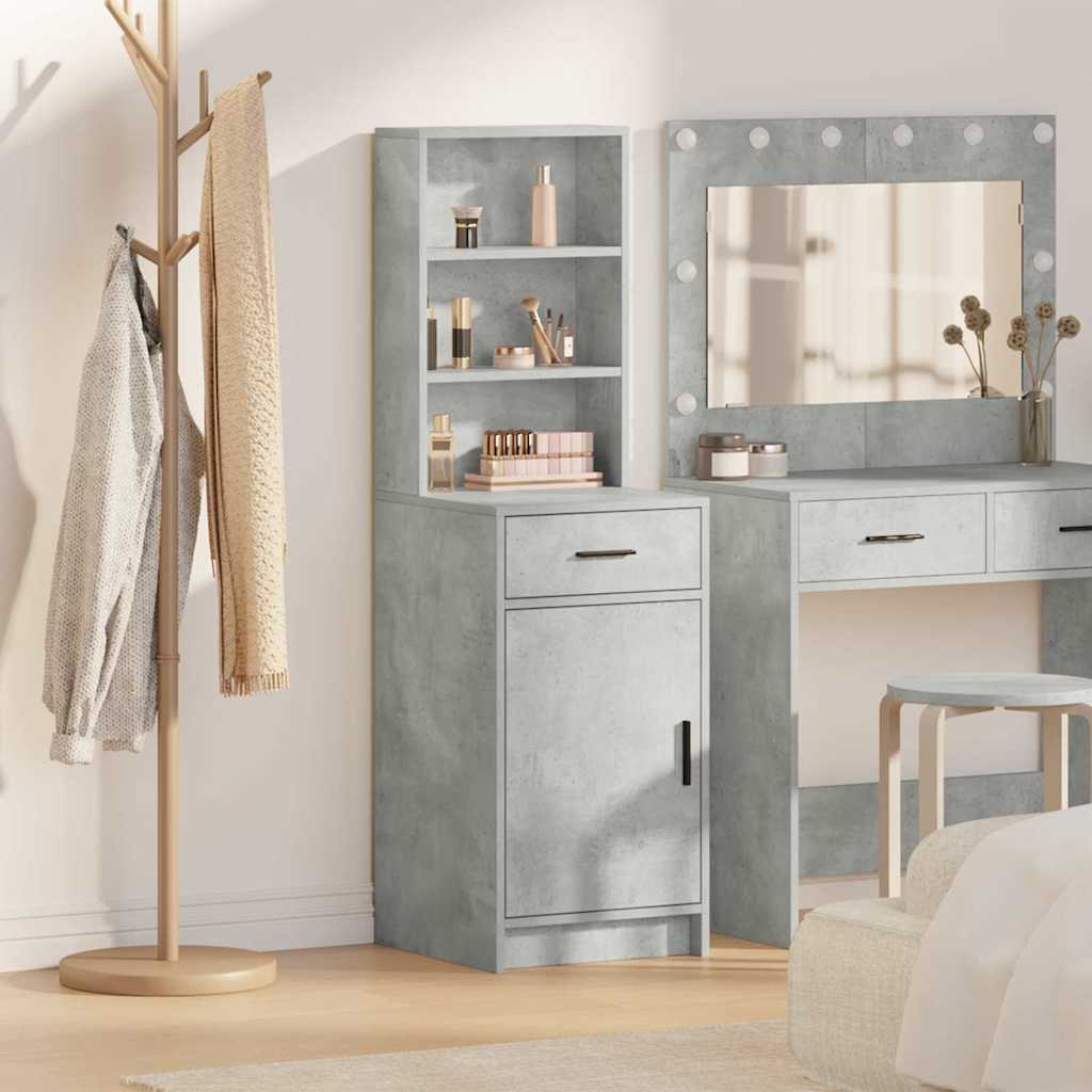 Hoge kast met lade Beton Grijs 40 x 40,5 x 135 cm Bewerkt hout is nu te koop bij PeponiXL, paradijselijk wonen!