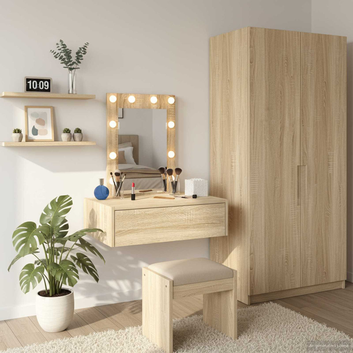 Plafondtafel met lade Bruin 60 x 40 x 70 cm Bewerkt hout is nu te koop bij PeponiXL, paradijselijk wonen!