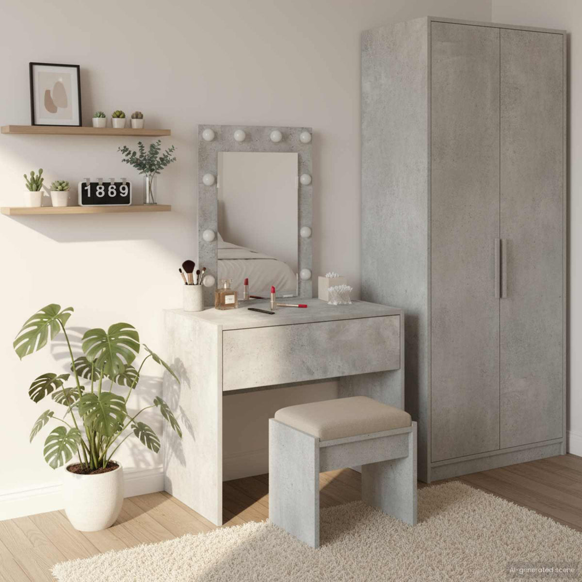 Plafondtafel met lade Grijs 60 x 40 x 70 cm Bewerkt hout is nu te koop bij PeponiXL, paradijselijk wonen!