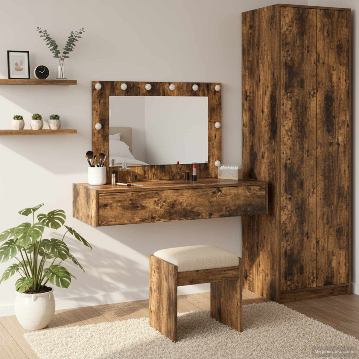 Plafondtafel met lade Bruin 100 x 40 x 70 cm Bewerkt hout is nu te koop bij PeponiXL, paradijselijk wonen!