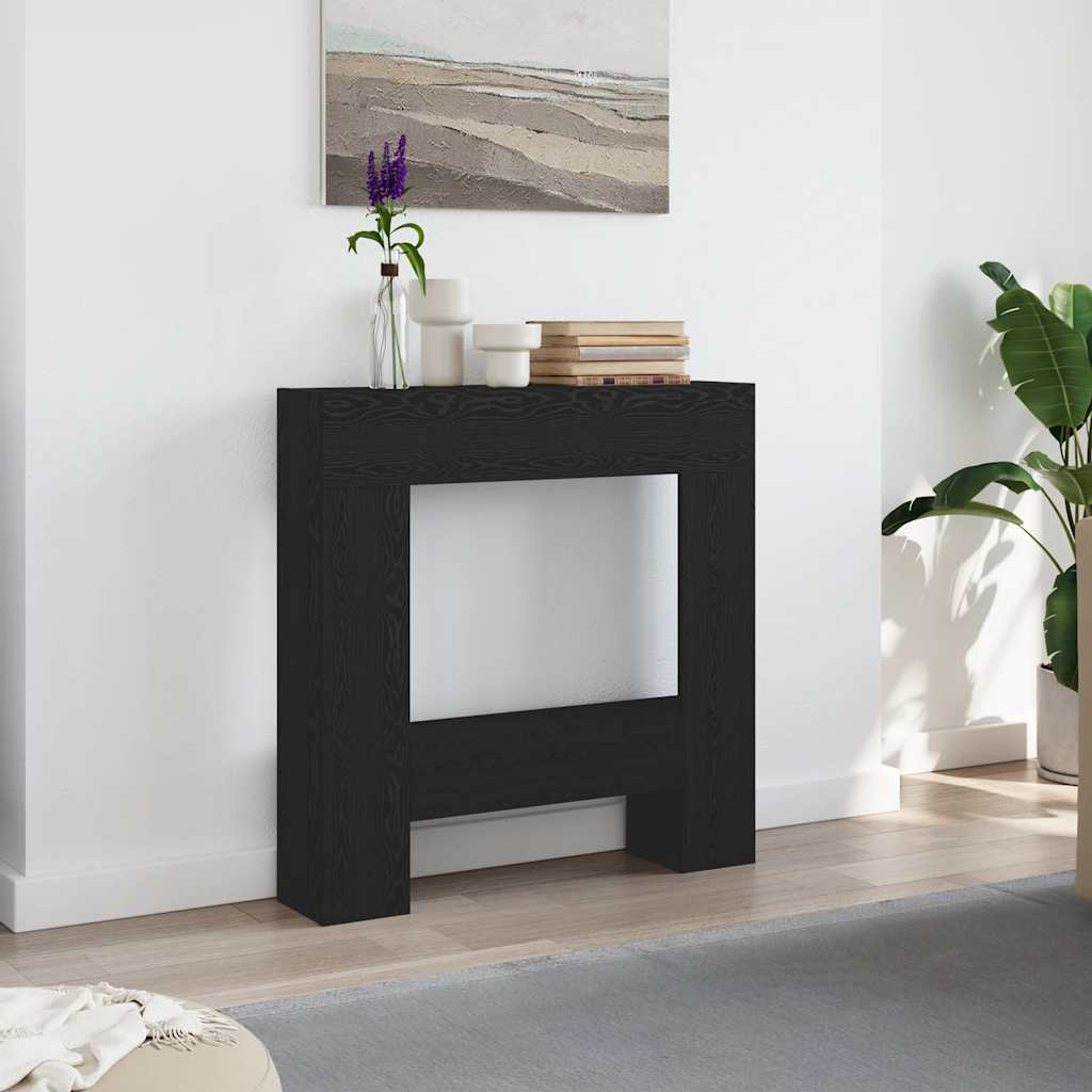 Haardombouw 81x18x82 cm spaanplaat zwart eikenkleurig is nu te koop bij PeponiXL, paradijselijk wonen!