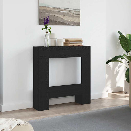 Haardombouw 81x18x82 cm spaanplaat zwart eikenkleurig is nu te koop bij PeponiXL, paradijselijk wonen!