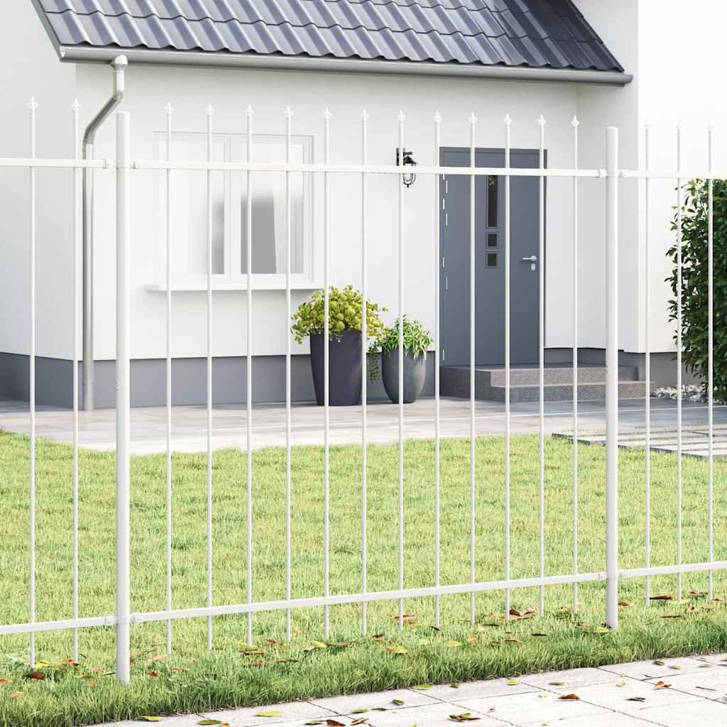 Tuinhek 5 pcs Wit 8,5 x 1,5 m Poedercoating staal is nu te koop bij PeponiXL, paradijselijk wonen!