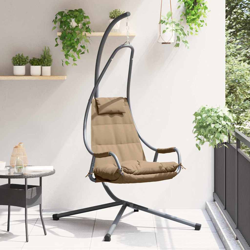 Hangende ei-stoel Taupe 94 x 107 x 196,5 cm Staal is nu te koop bij PeponiXL, paradijselijk wonen!