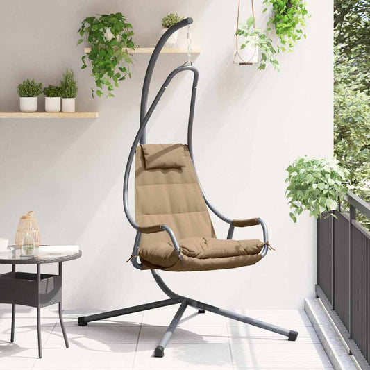 Hangende ei-stoel Taupe 94 x 107 x 196,5 cm Staal is nu te koop bij PeponiXL, paradijselijk wonen!