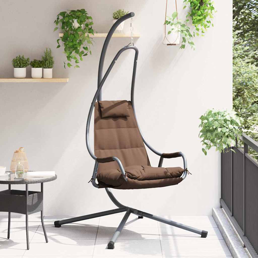 Hangende ei-stoel Koffiebruin 94 x 107 x 196,5 cm Staal is nu te koop bij PeponiXL, paradijselijk wonen!
