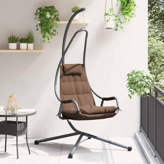 Hangende ei-stoel Koffiebruin 94 x 107 x 196,5 cm Staal is nu te koop bij PeponiXL, paradijselijk wonen!