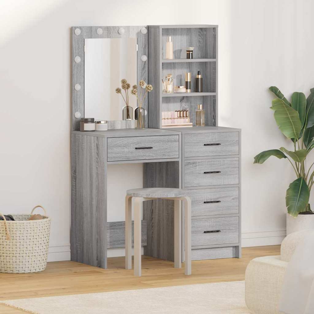 Plafondtafel met lade 2 pcs Grijs 50 x 41 x 135 cm Bewerkt hout is nu te koop bij PeponiXL, paradijselijk wonen!