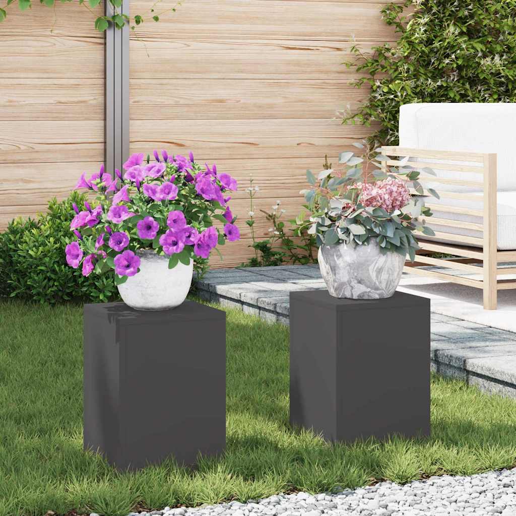 vidaXL Plantenstandaard 2 st Zwart 24 x 24 x 35 cm Koudgewalst staal