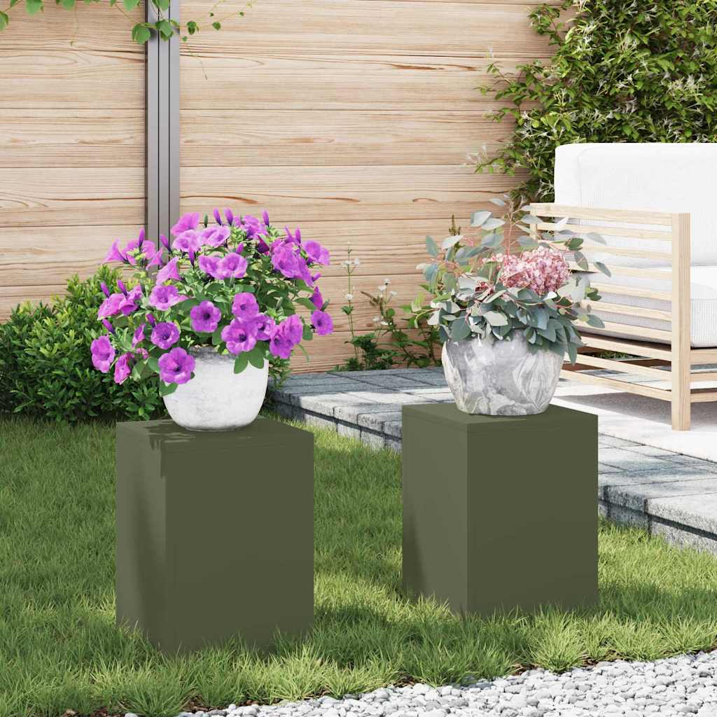 Plantenstandaard 2 st Olijfgroen 24 x 24 x 35 cm is nu te koop bij PeponiXL, paradijselijk wonen!