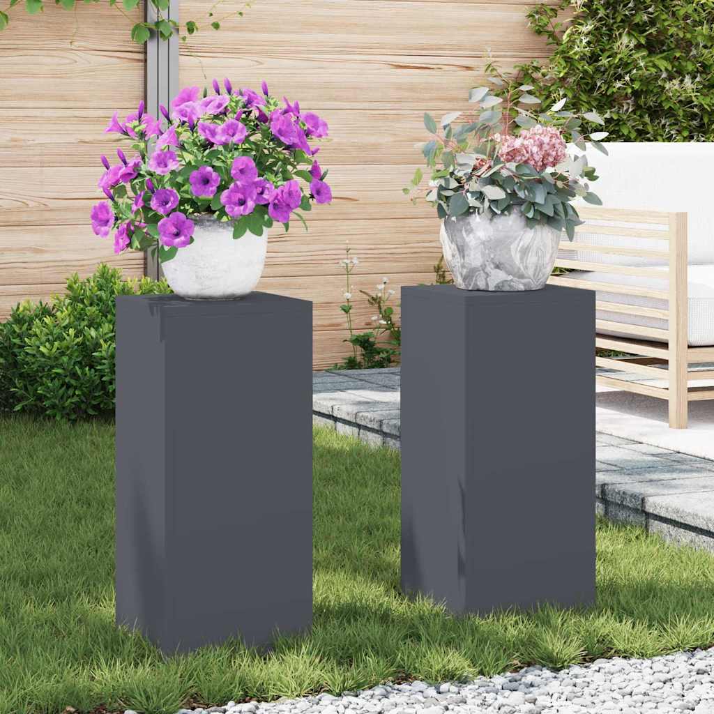vidaXL Plantenstandaard 2 st Antraciet 24 x 24 x 55 cm