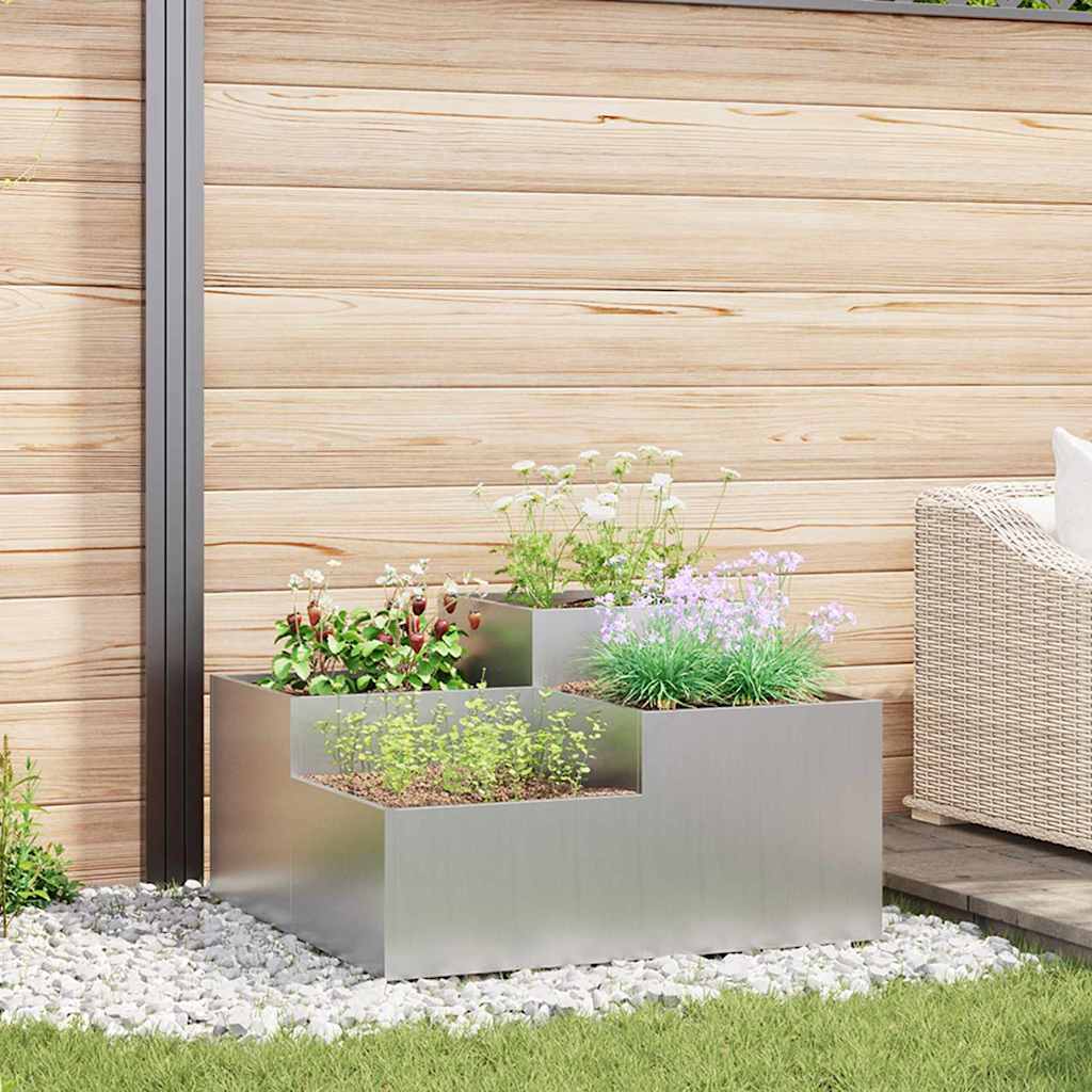 Tuin Bloempot Zilver 100 x 100 x 48 cm Gegalvaniseerd staal is nu te koop bij PeponiXL, paradijselijk wonen!