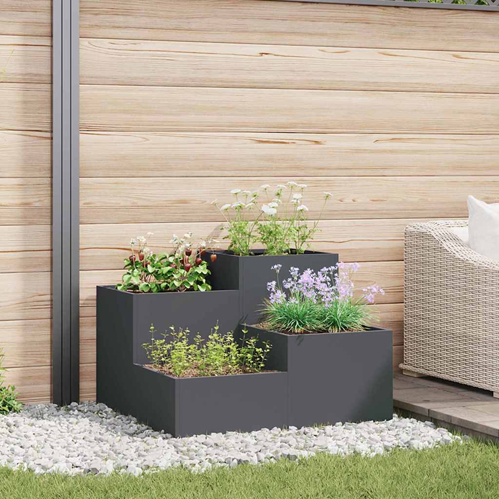 Tuin Bloempot Antraciet 100 x 100 x 60 cm Staal is nu te koop bij PeponiXL, paradijselijk wonen!