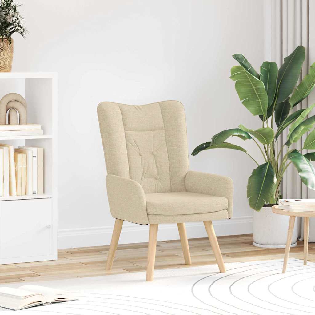 Fauteuil Crème 63 x 67 x 94 cm Stof en multiplex is nu te koop bij PeponiXL, paradijselijk wonen!