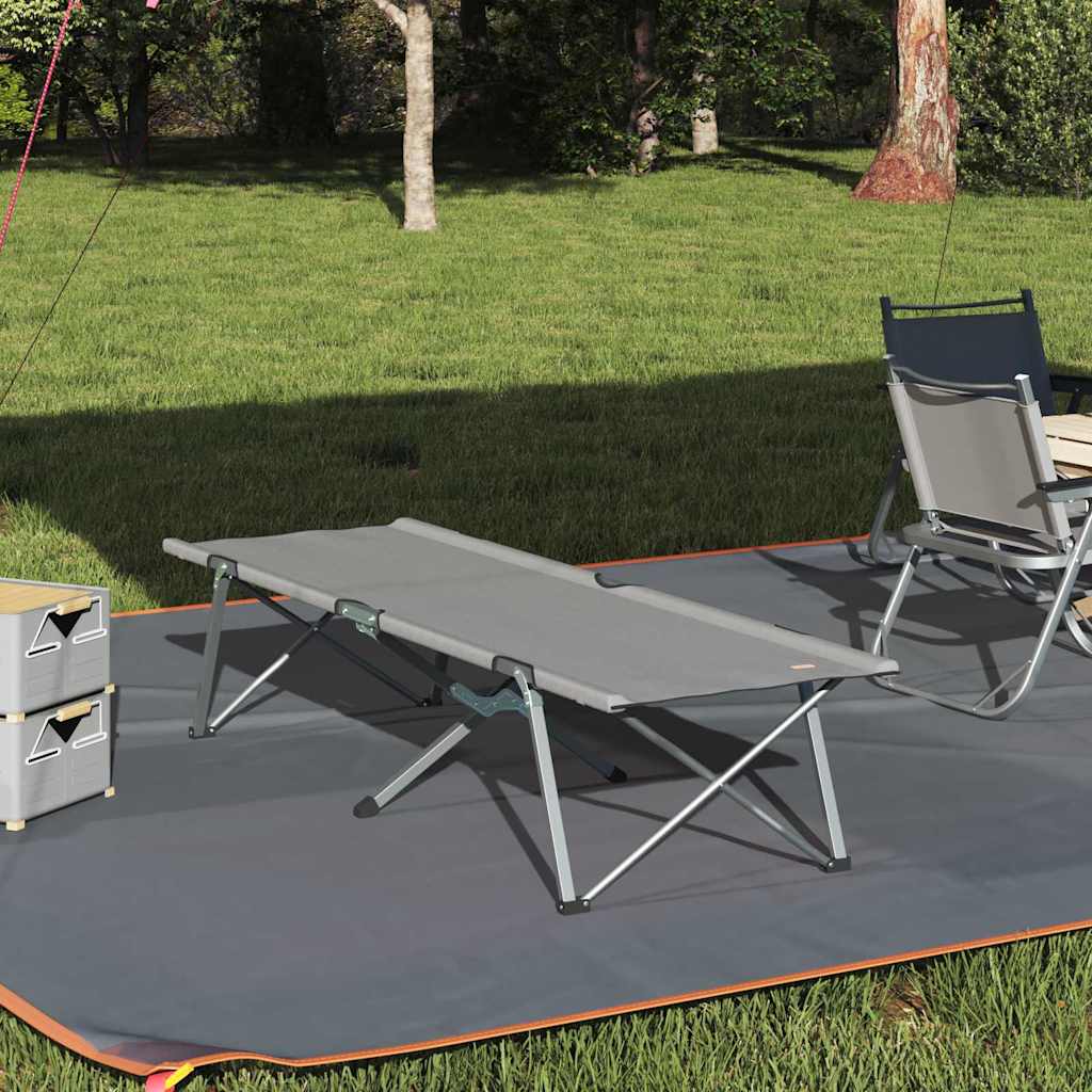 Opvouwbaar Camping Bed Grijs 194 x 62,5 x 42,5 cm is nu te koop bij PeponiXL, paradijselijk wonen!