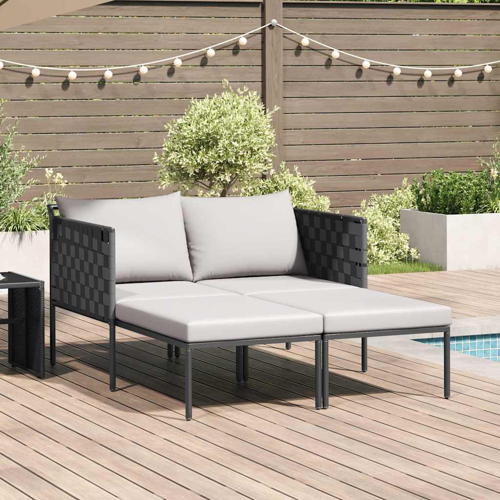 Ligstoel Antraciet 153 x 115 x 69.5 cm Gepoedercoat staal is nu te koop bij PeponiXL, paradijselijk wonen!