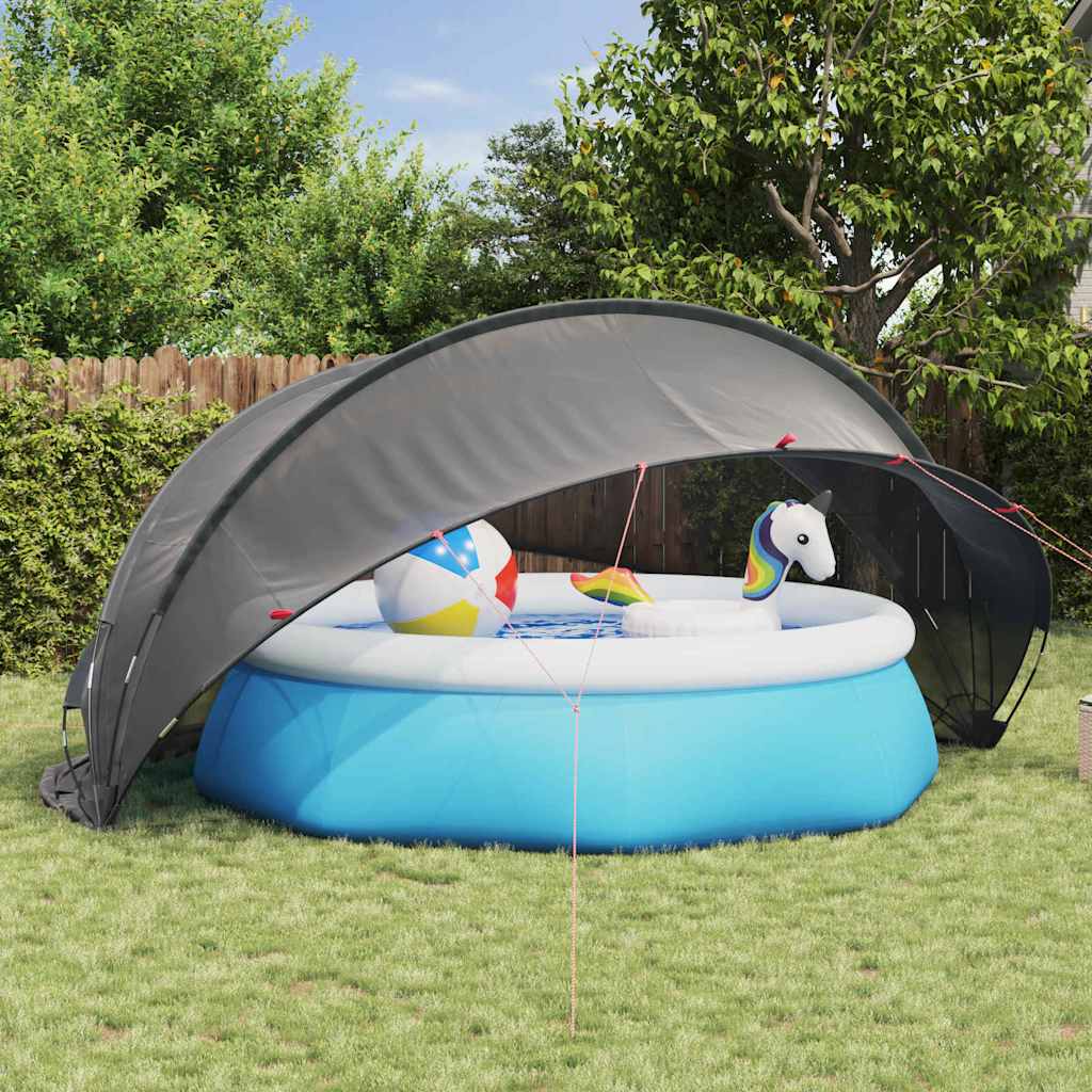 vidaXL Pooldome 430 x 430 x 210 cm 185T polyester met PU-coating Zwart