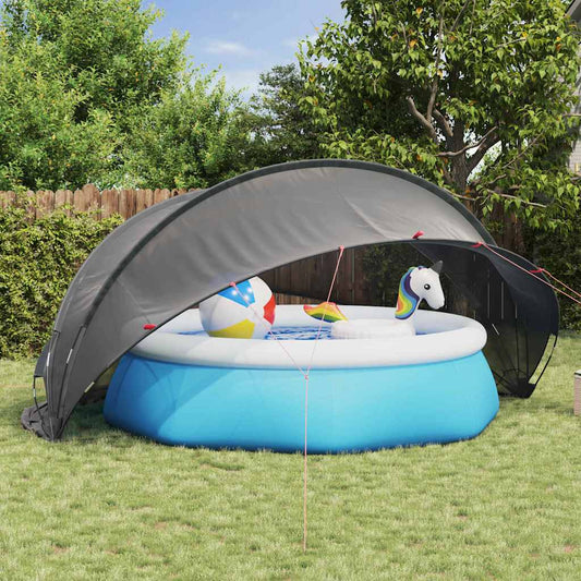 vidaXL Pooldome 430 x 430 x 210 cm 185T polyester met PU-coating Zwart