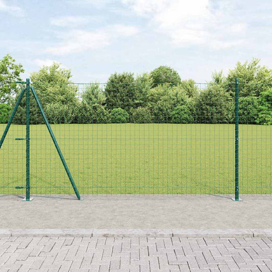 Hekpaal met betonnen voet 7 st Groen Gepoedercoat staal is nu te koop bij PeponiXL, paradijselijk wonen!