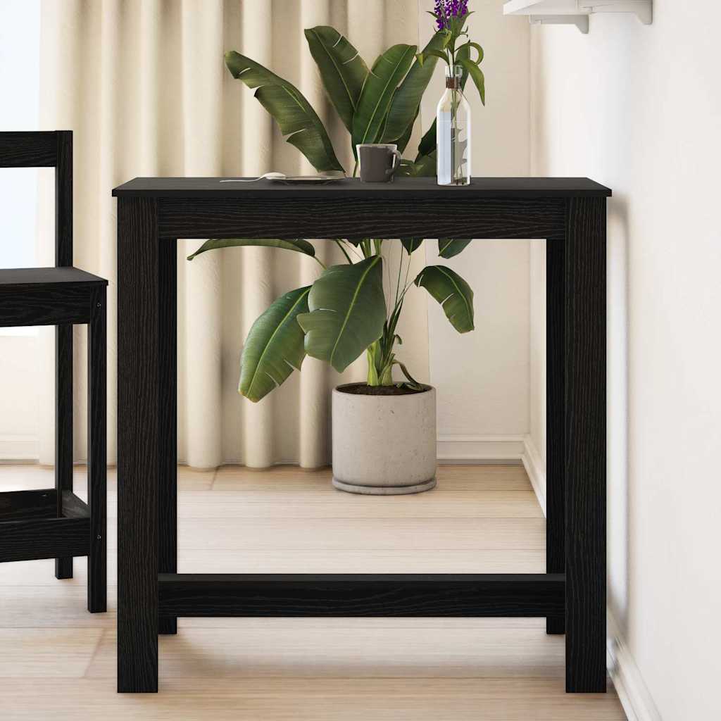 Bartafel Zwart Eiken 102 x 50 x 103.5 cm Bewerkt hout is nu te koop bij PeponiXL, paradijselijk wonen!