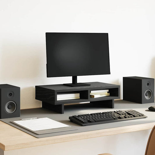 Monitorstandaard Zwart Eiken 50x27x15 cm Bewerkt Hout is nu te koop bij PeponiXL, paradijselijk wonen!