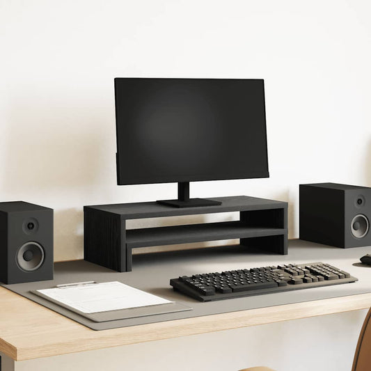 Monitorstandaard Zwart Eiken 54x22x15 cm Bewerkt Hout is nu te koop bij PeponiXL, paradijselijk wonen!