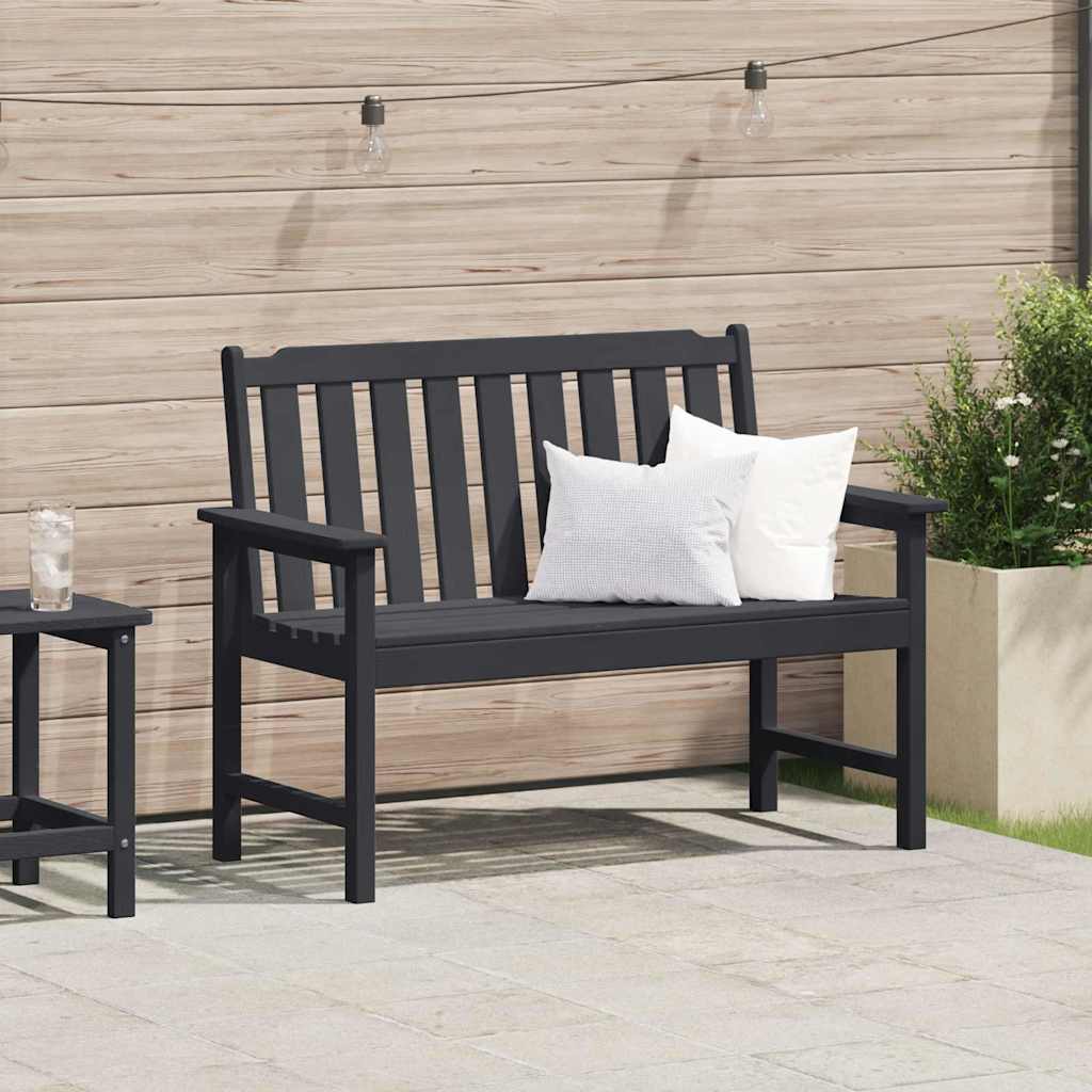 Tuinbank Zwart 120 x 59 x 88 cm HDPE is nu te koop bij PeponiXL, paradijselijk wonen!