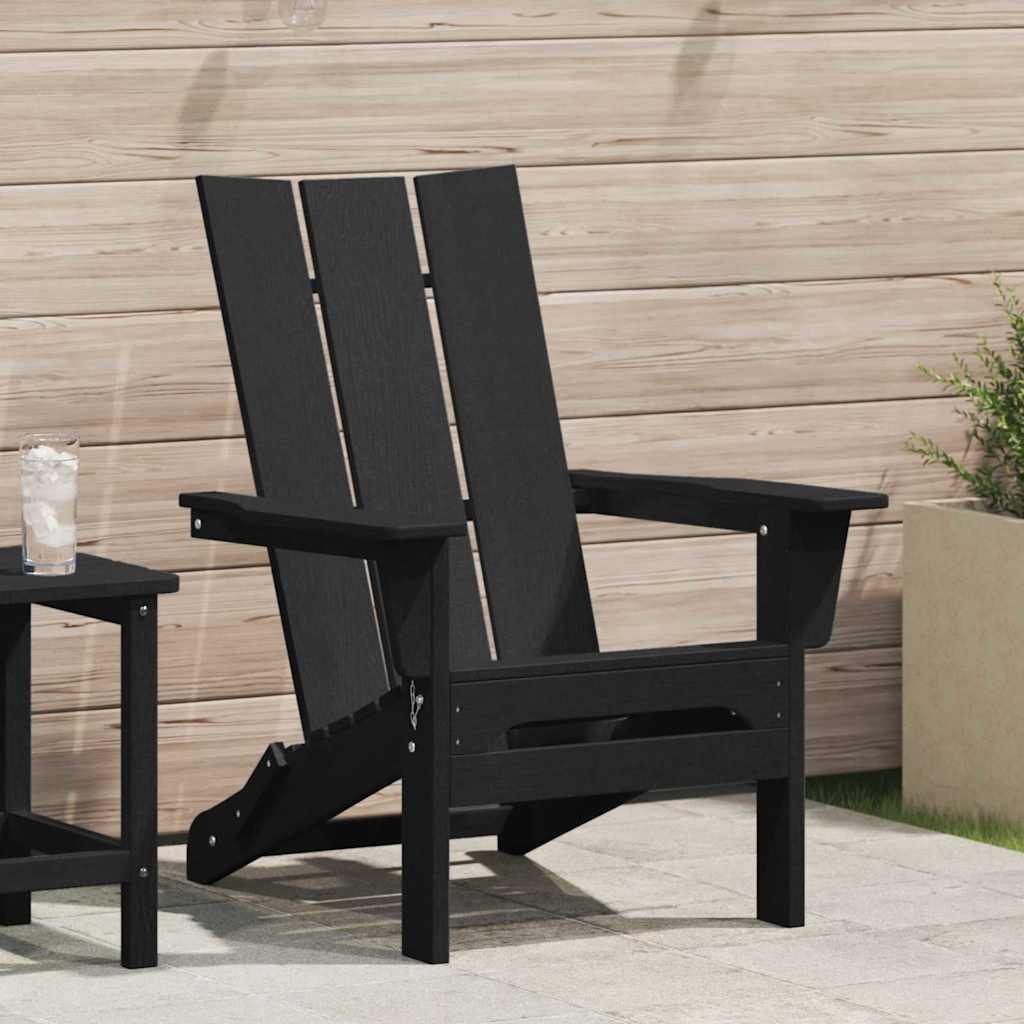 Vouw Adirondack Stoel Zwart 80,5 x 74,5 x 92 cm HDPE is nu te koop bij PeponiXL, paradijselijk wonen!