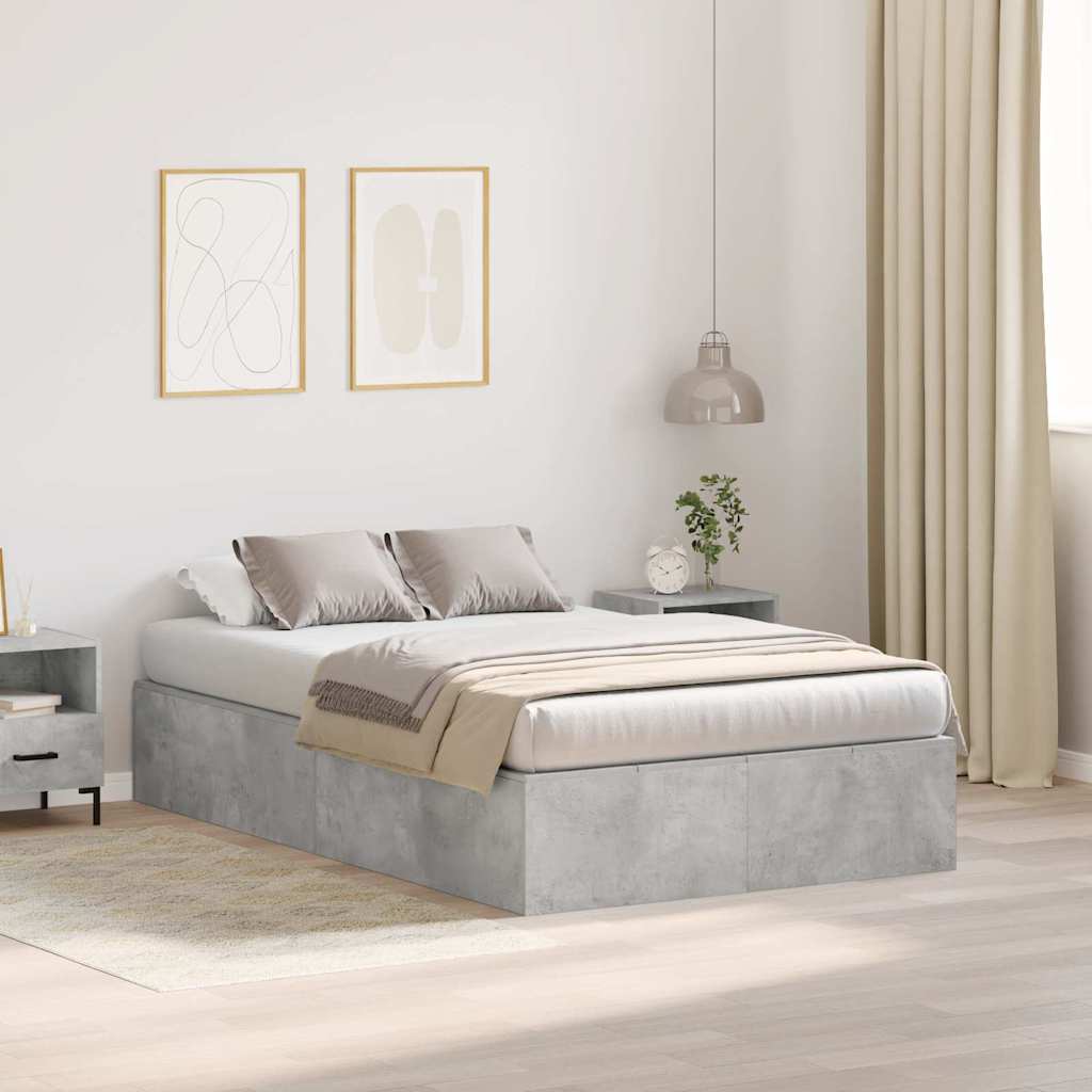 Opbergbedframe met opslag Beton Grijs 120 x 200 cm Bewerkt hout is nu te koop bij PeponiXL, paradijselijk wonen!