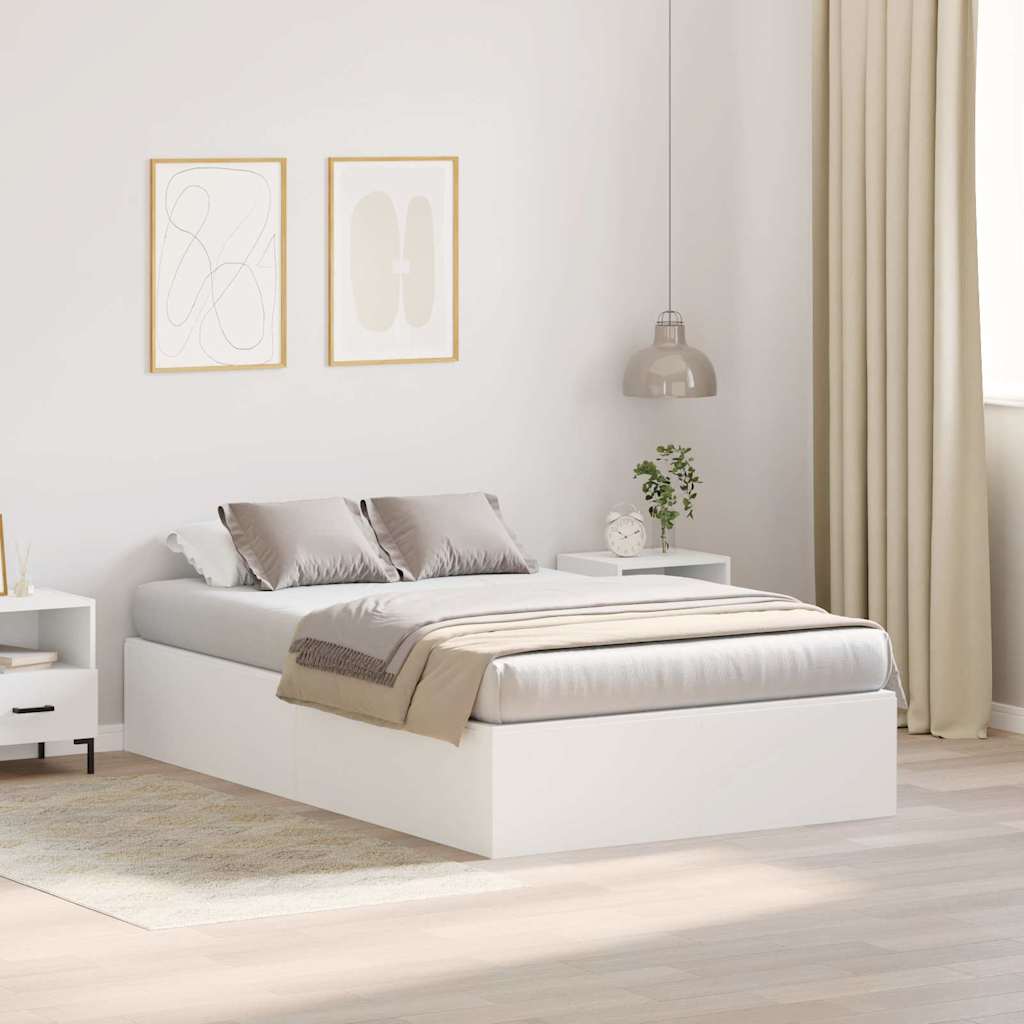 Opbergbedframe met opslag Wit 120 x 190 cm Bewerkt hout is nu te koop bij PeponiXL, paradijselijk wonen!