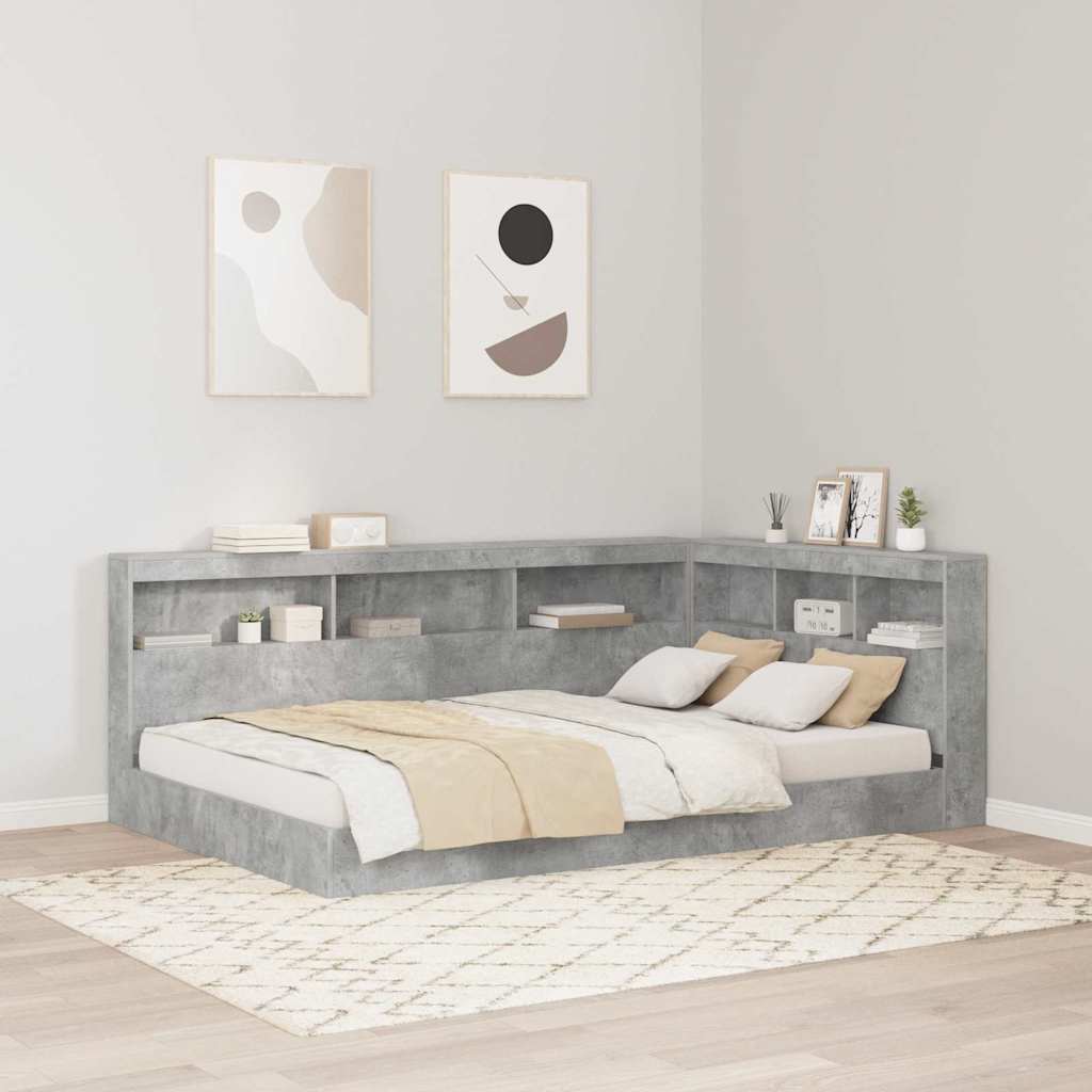Opberghoofdbord met plank Beton Grijs 120 cm Bewerkt hout is nu te koop bij PeponiXL, paradijselijk wonen!