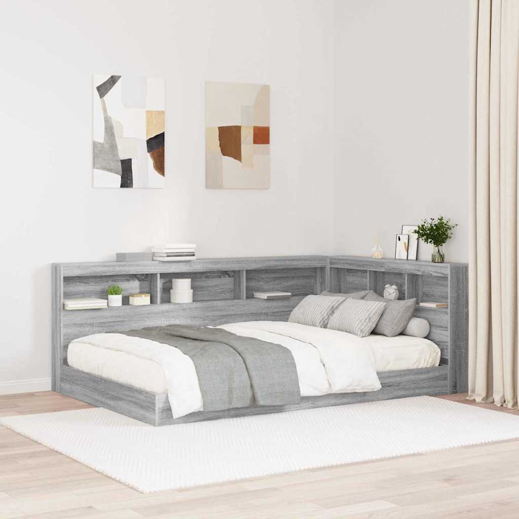 Opberghoofdbord met plank Grijs Sonoma 207,5 x 137,5 x 76,5 cm is nu te koop bij PeponiXL, paradijselijk wonen!