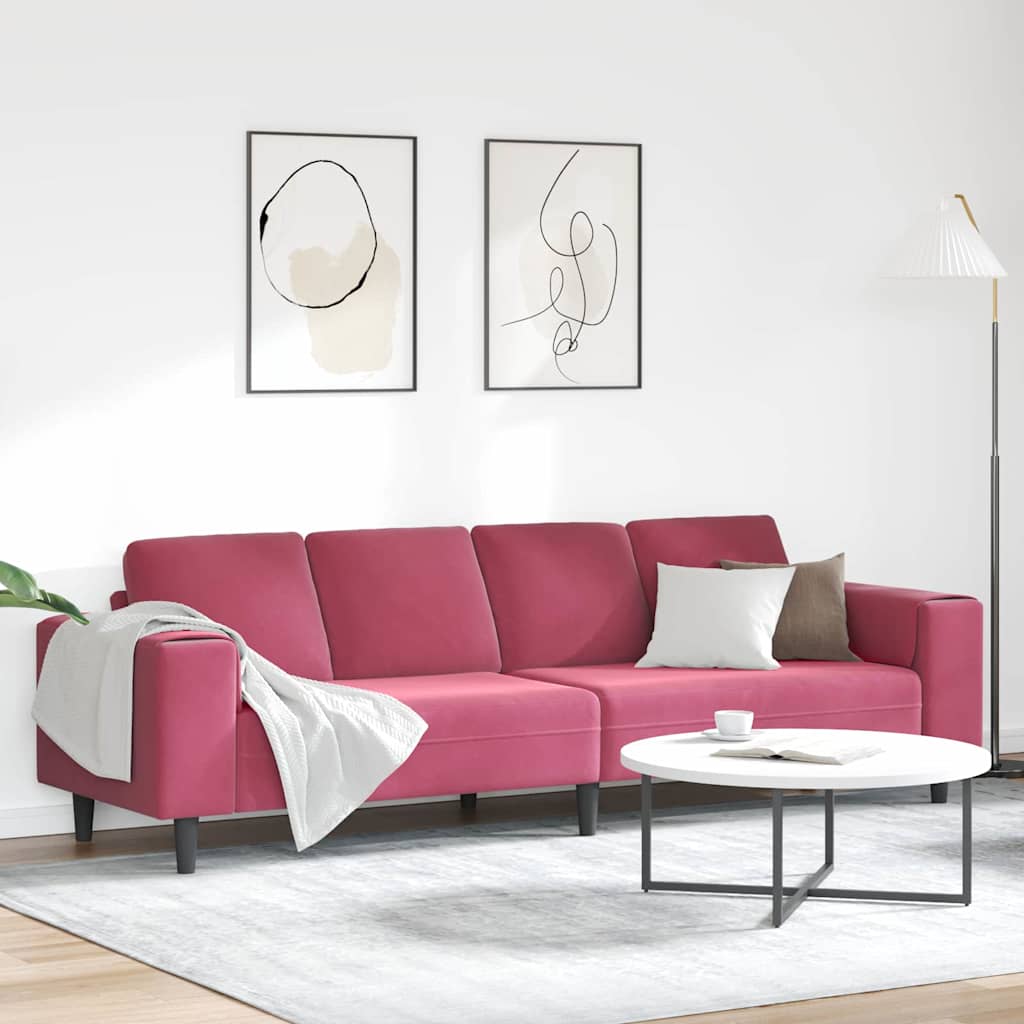 Woonkamer Bank Wijnrood 250 x 77 x 76 cm is nu te koop bij PeponiXL, paradijselijk wonen!