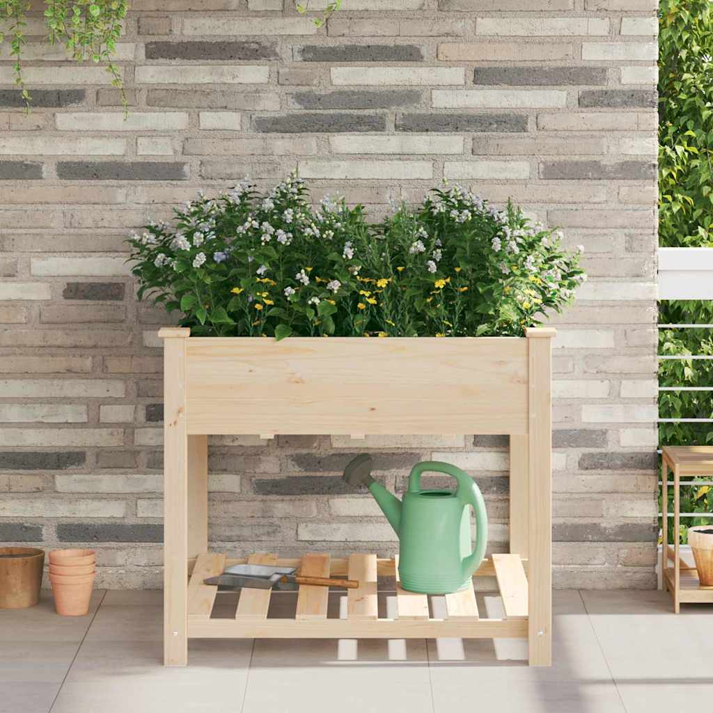 Tuin Bloempot Beige 90 x 90 x 76,5 cm Massief Vurenhout is nu te koop bij PeponiXL, paradijselijk wonen!